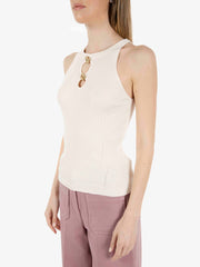 SESSUN - Top Lona scollo a goccia fleur de sel