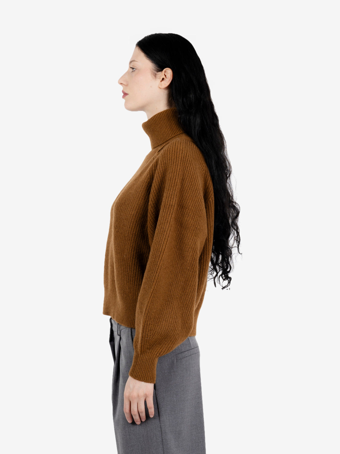 Turtle neck crop jumper moss bronze