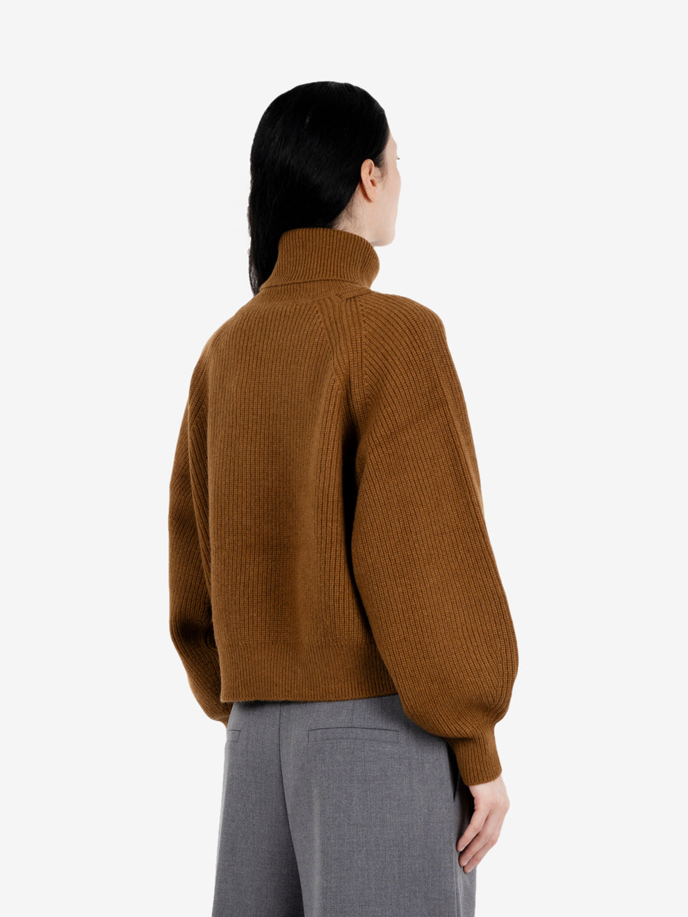 Turtle neck crop jumper moss bronze