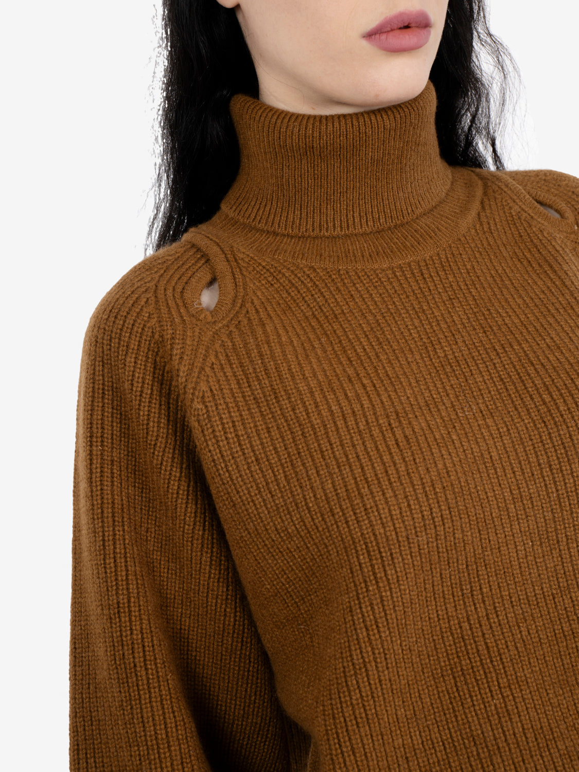 Turtle neck crop jumper moss bronze