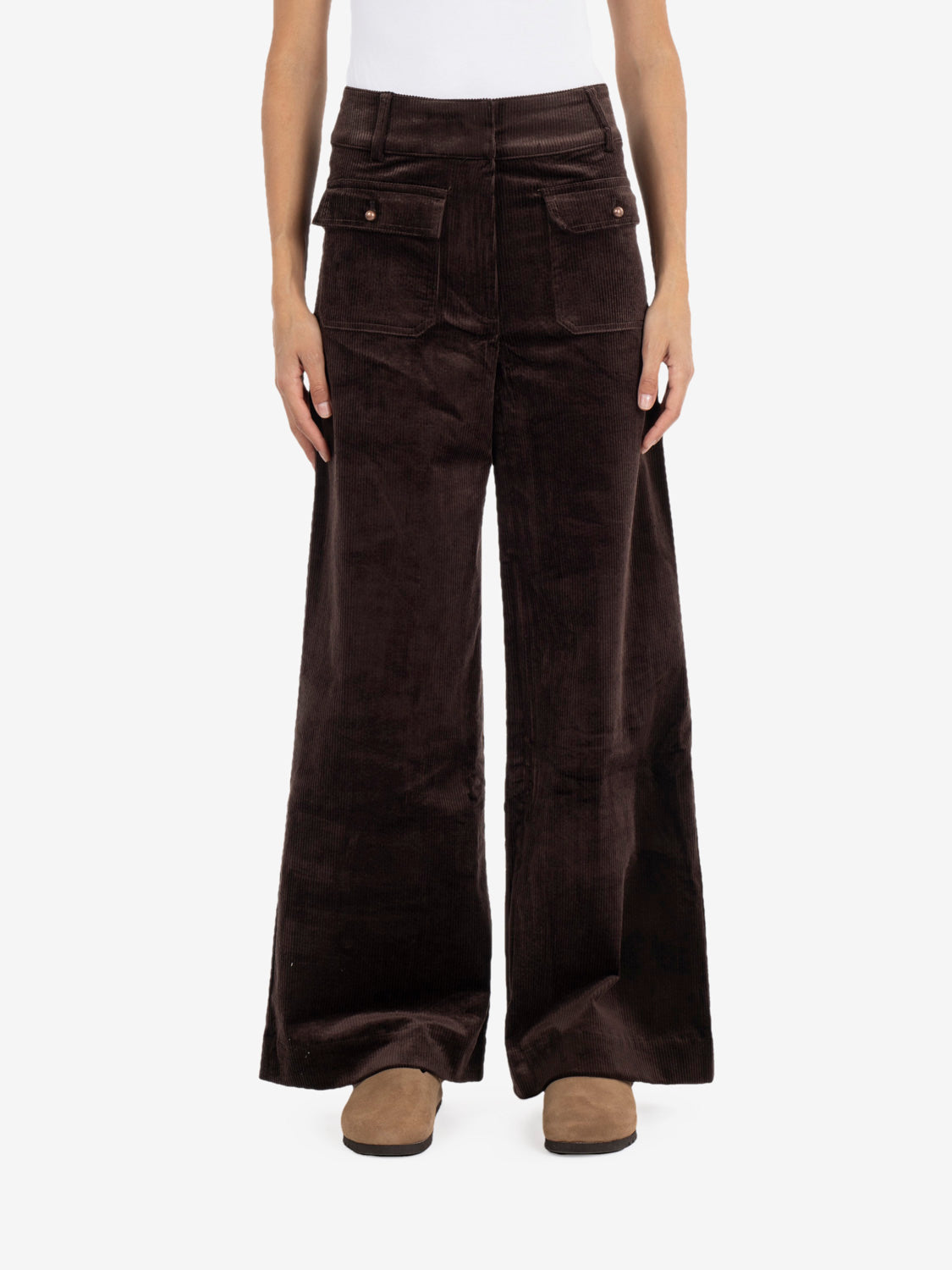 Wide flared pants coffe