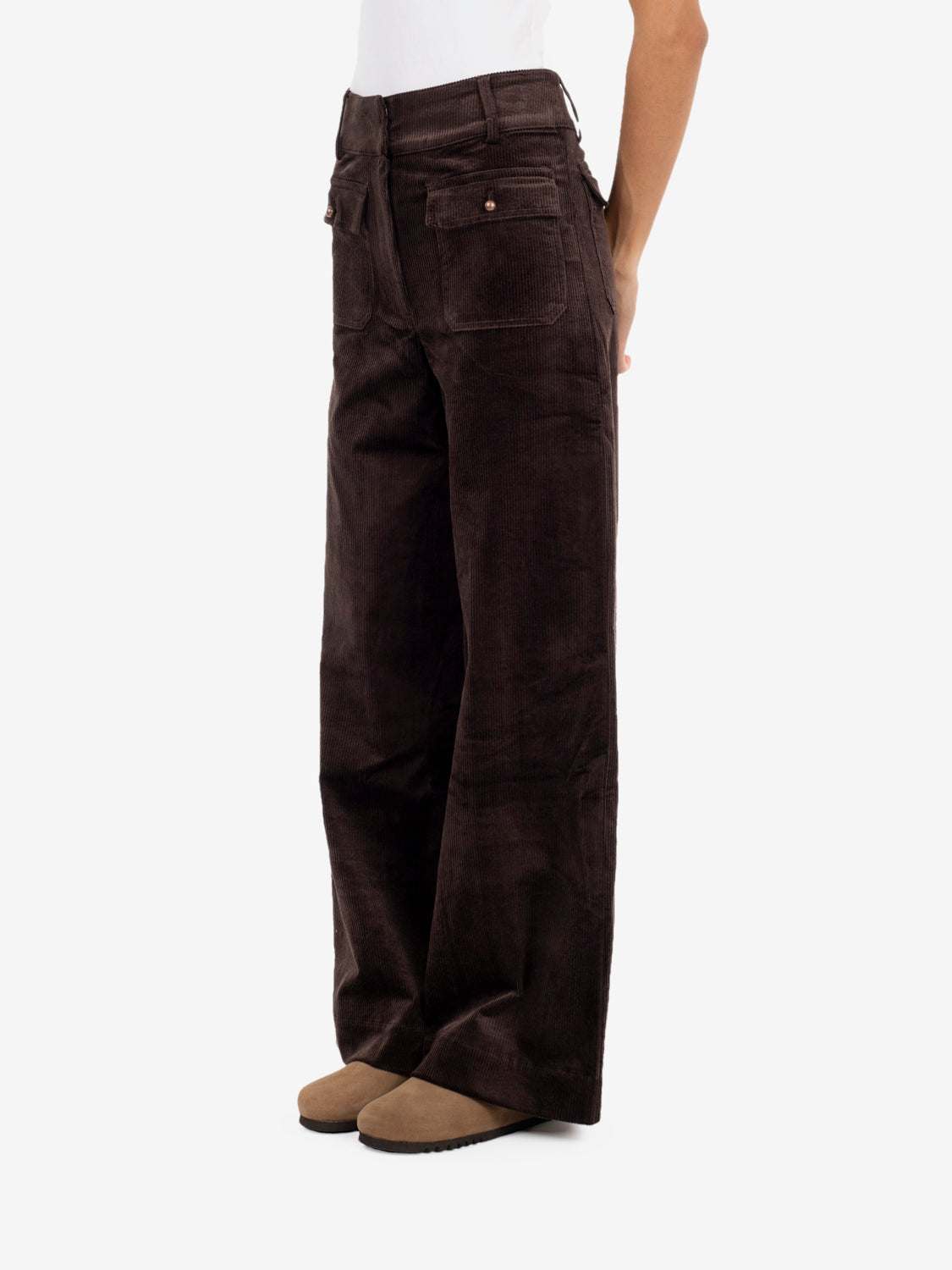 Wide flared pants coffe