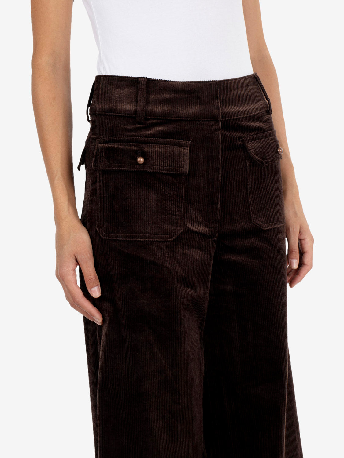 Wide flared pants coffe