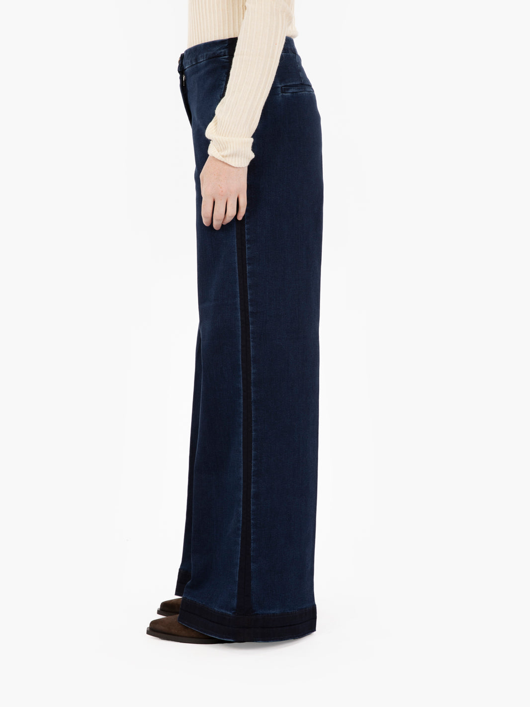 Jeans Flaire smocking denim over blu used