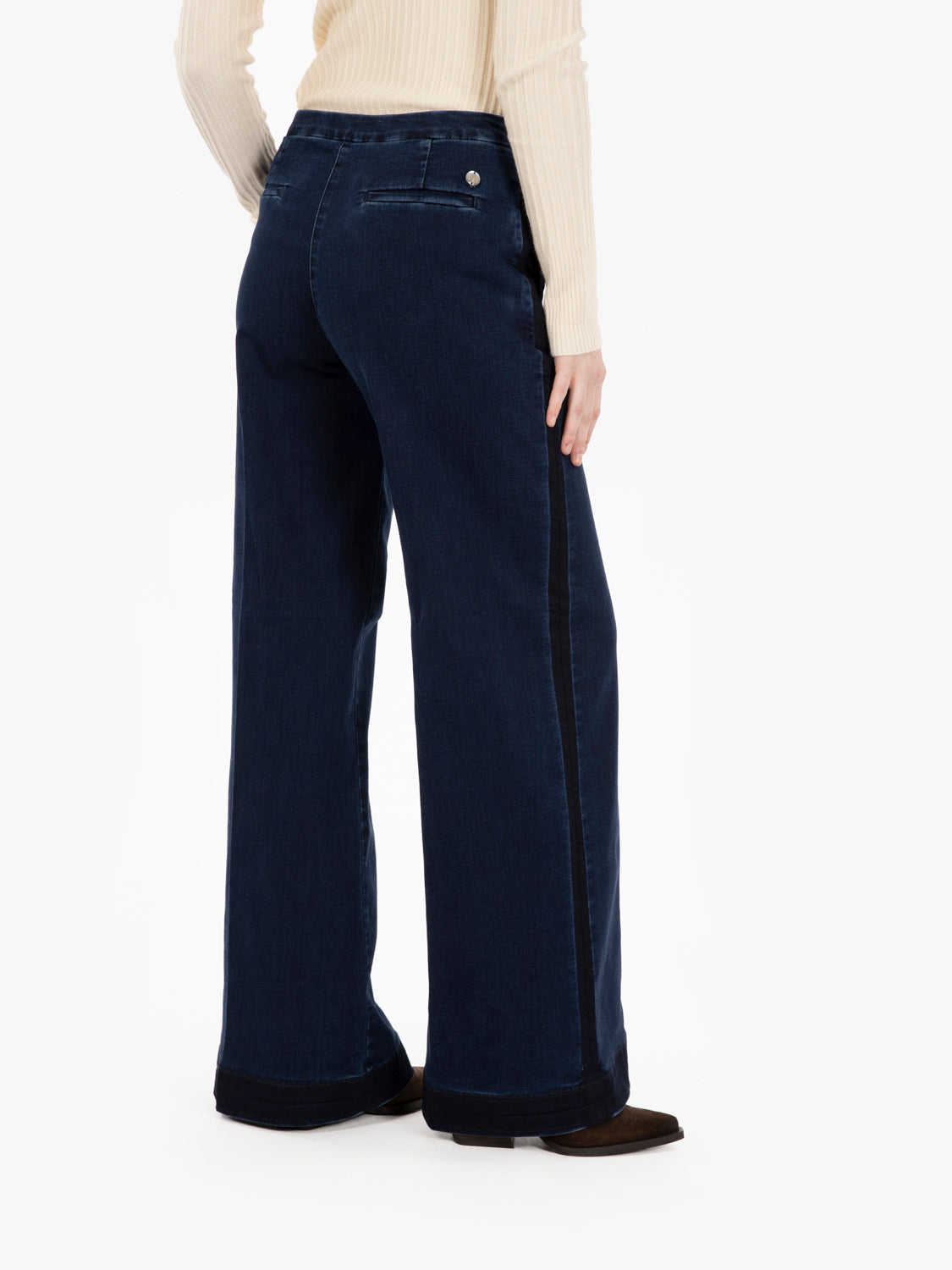 Jeans Flaire smocking denim over blu used