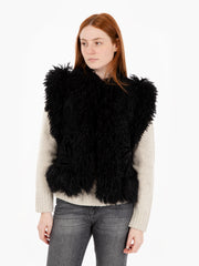 SHAFT JEANS - Gilet faux fur pasley flock black