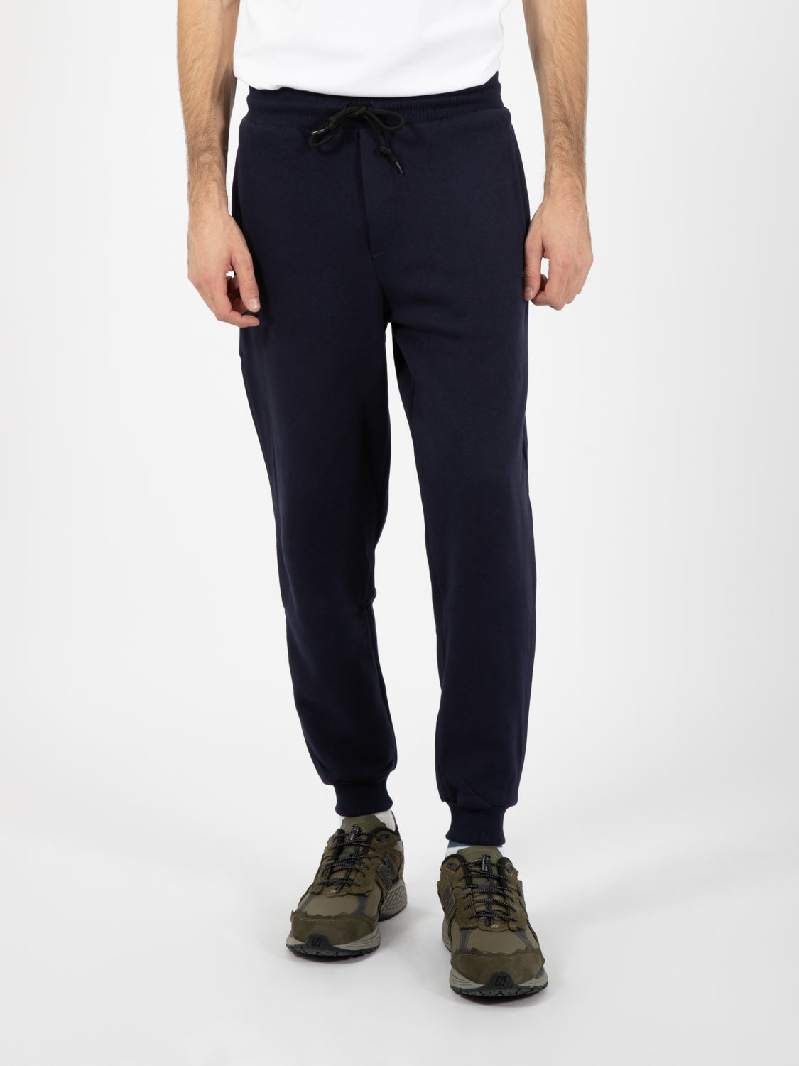 Jogger in felpa con tasche zip navy