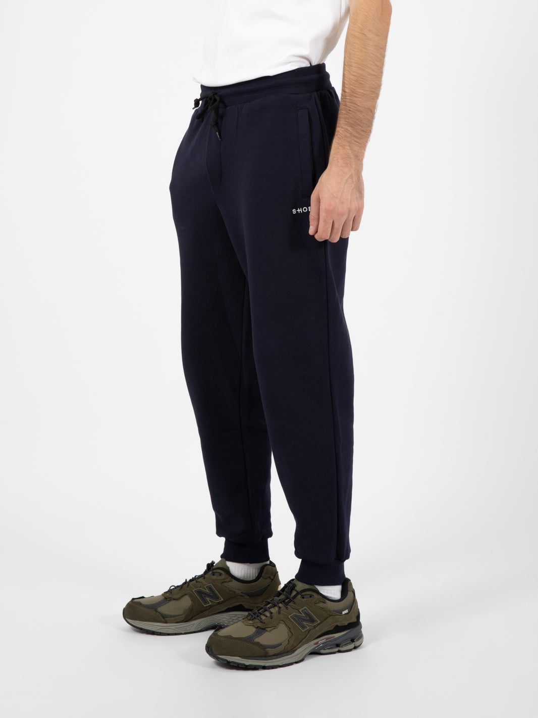 Jogger in felpa con tasche zip navy