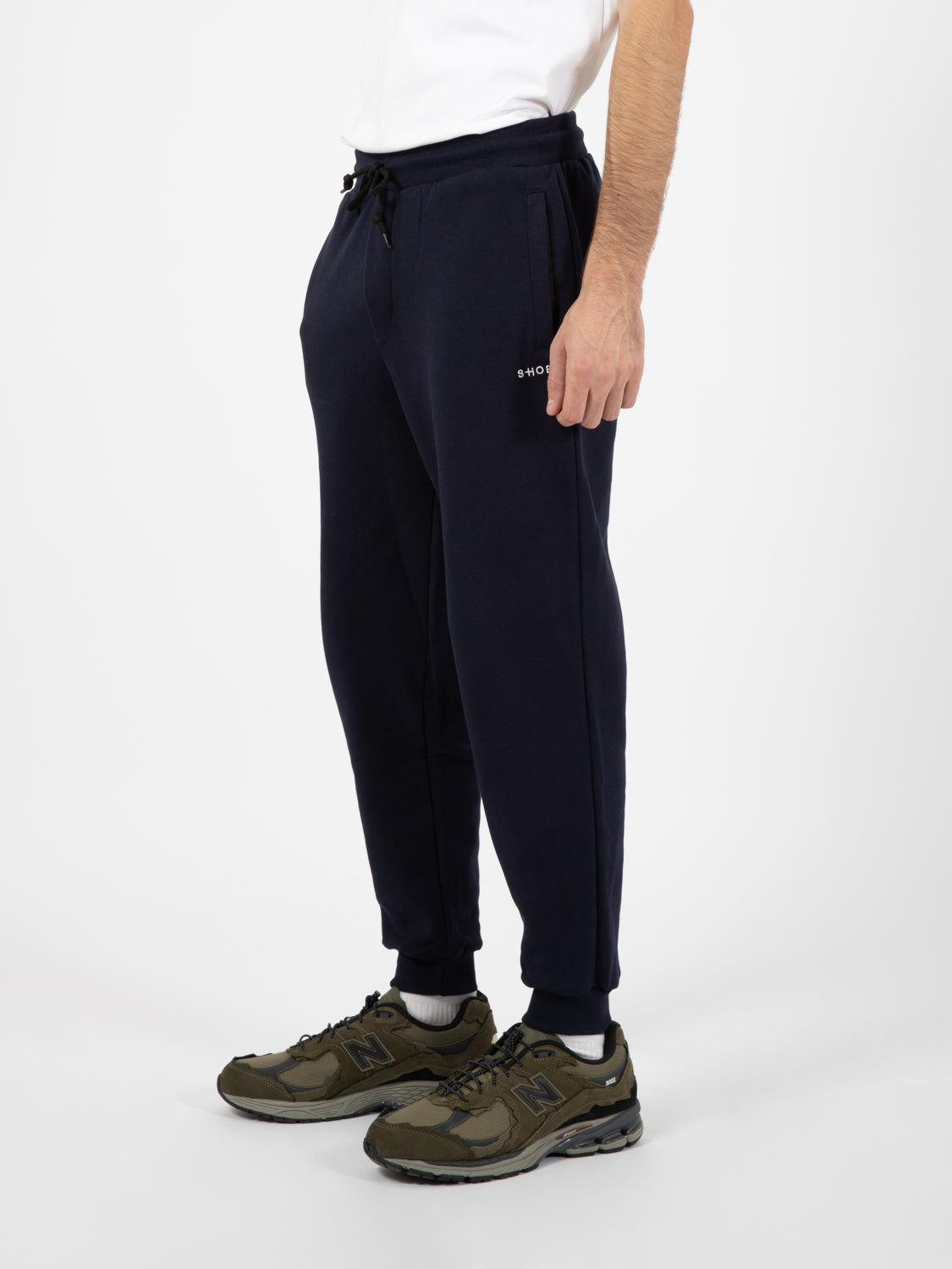 Jogger in felpa con tasche zip navy
