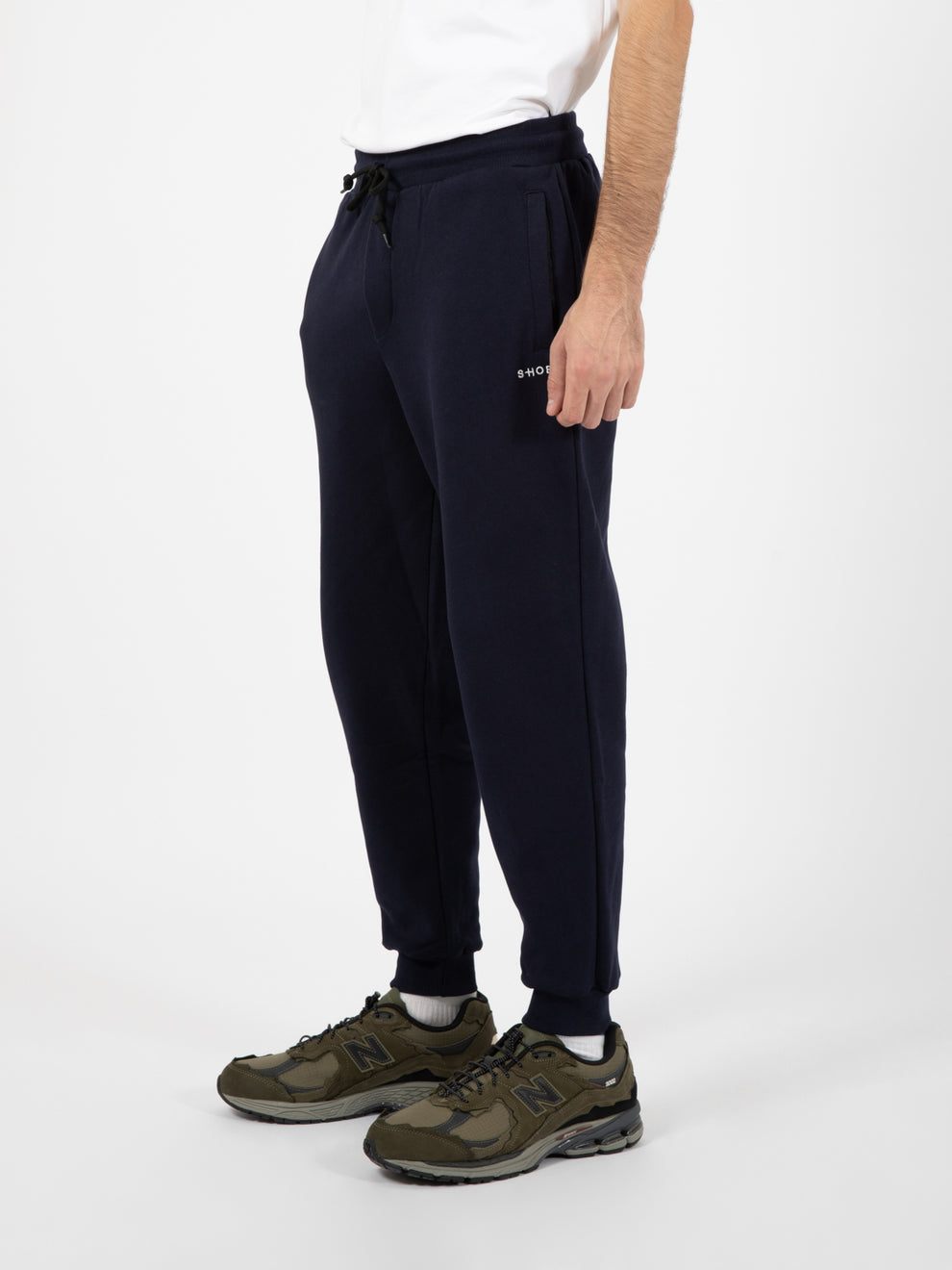 Jogger in felpa con tasche zip navy