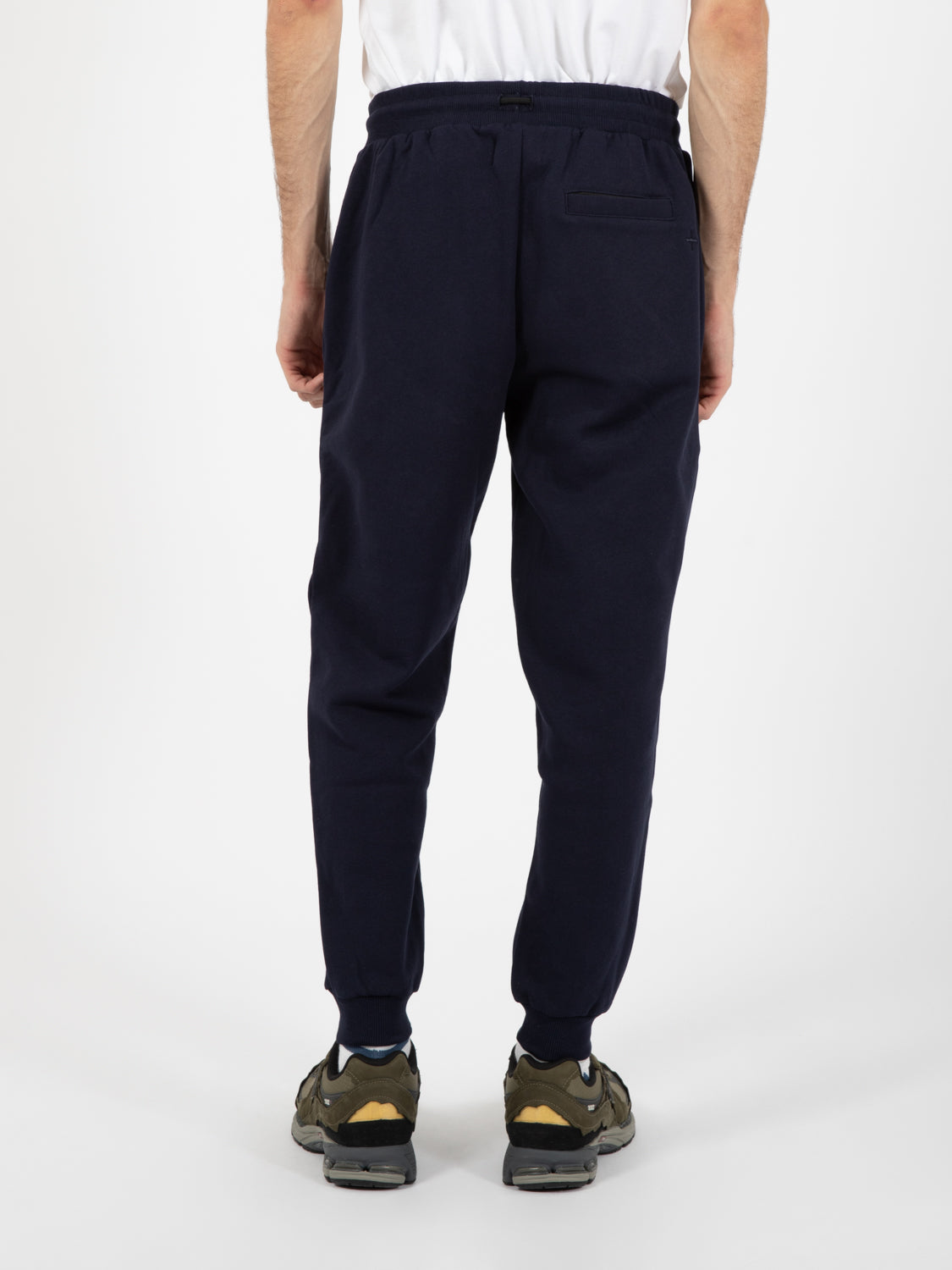 Jogger in felpa con tasche zip navy