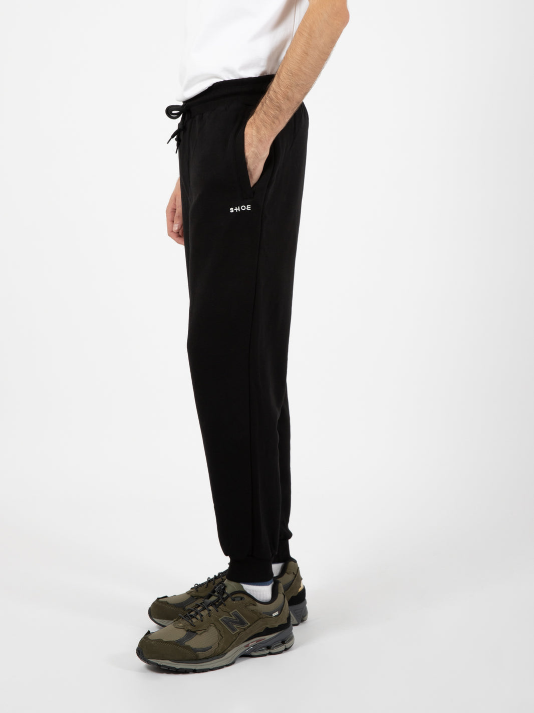 Jogger in felpa con tasche zip nero