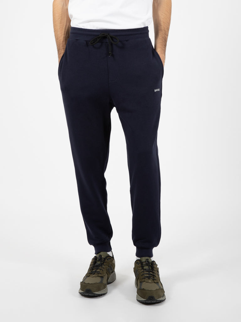 SHOESHINE - Pantalone jogger in felpa navy