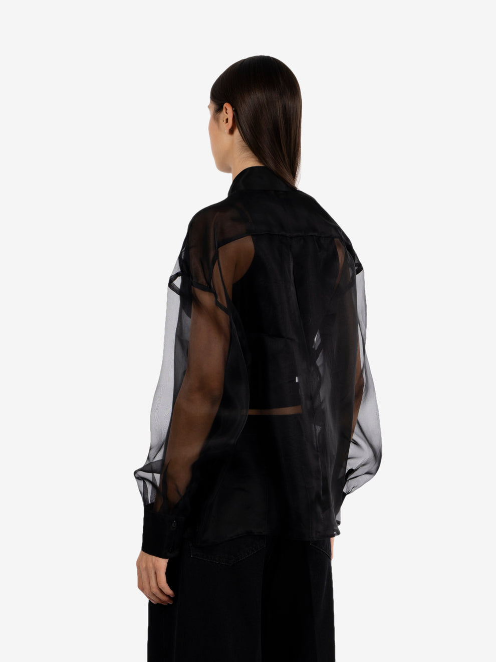 Black pure silk shirt