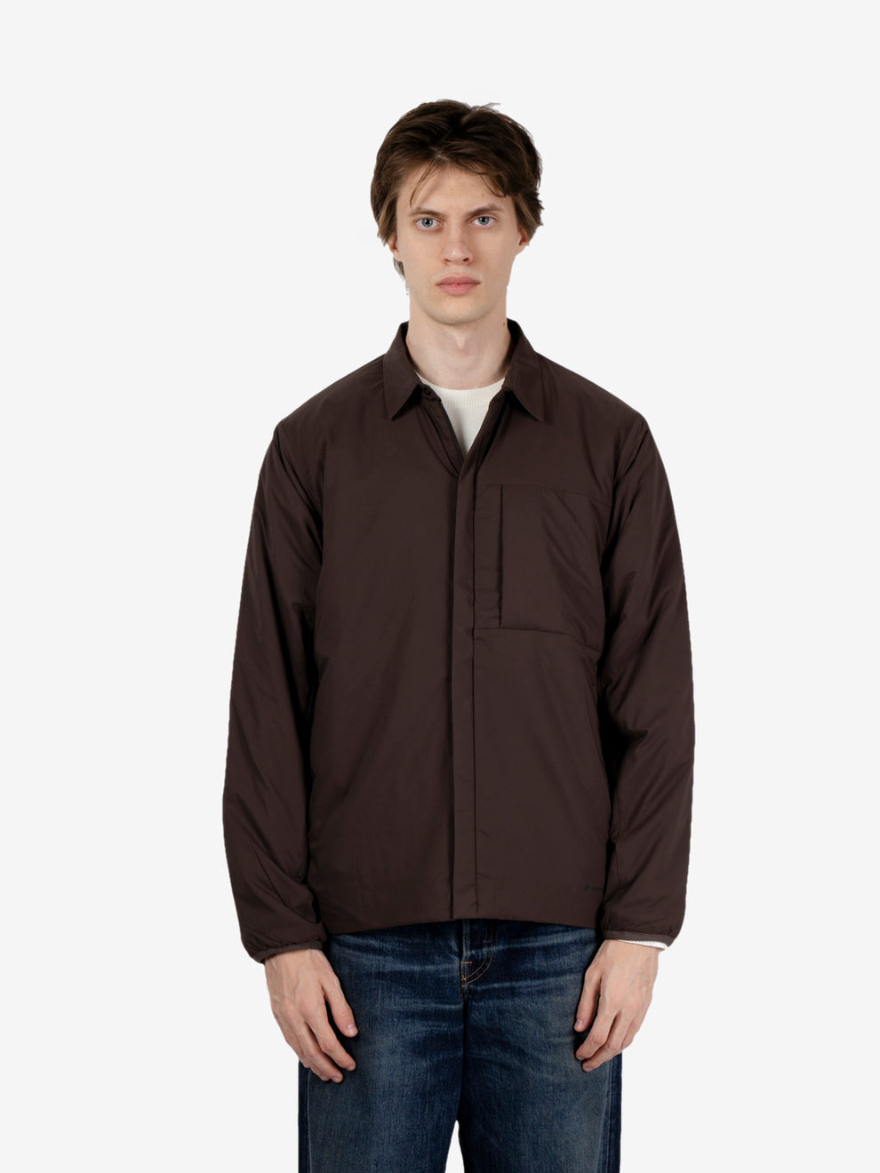 Flexible insulated shirt dark brown