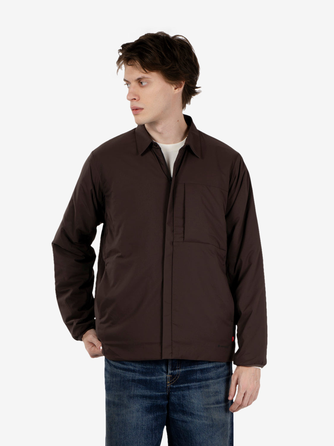 Flexible insulated shirt dark brown