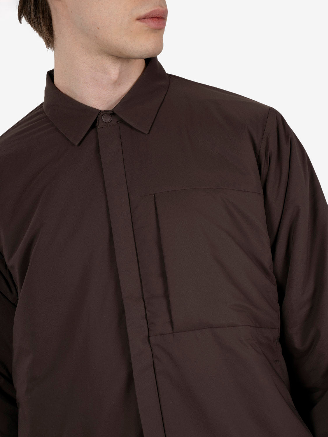 Flexible insulated shirt dark brown