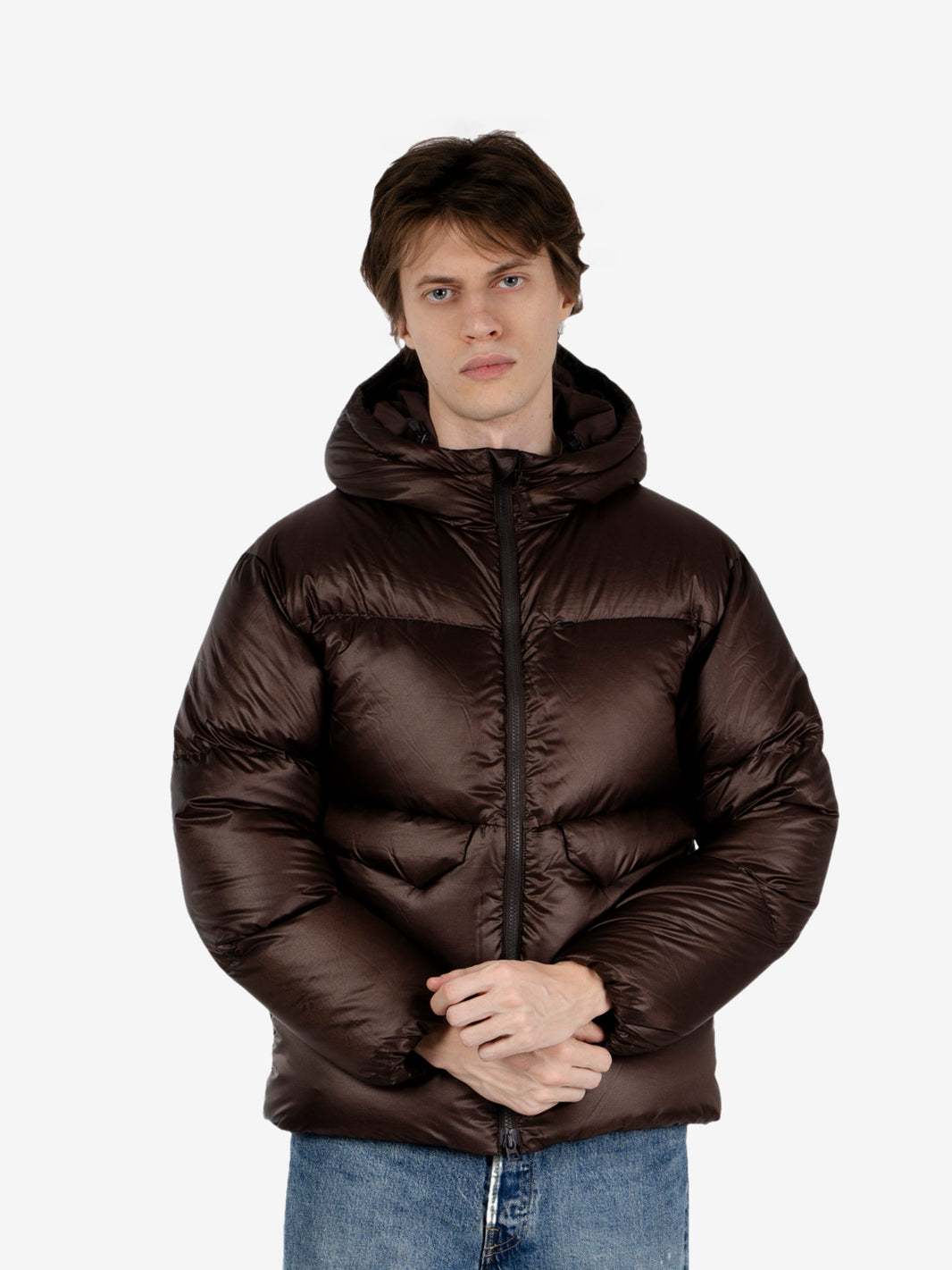 Pertex light weight down jacket dark brown