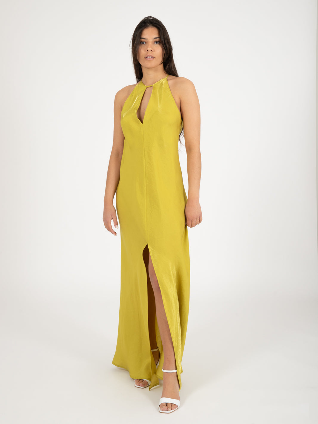 Long dress with citron slit