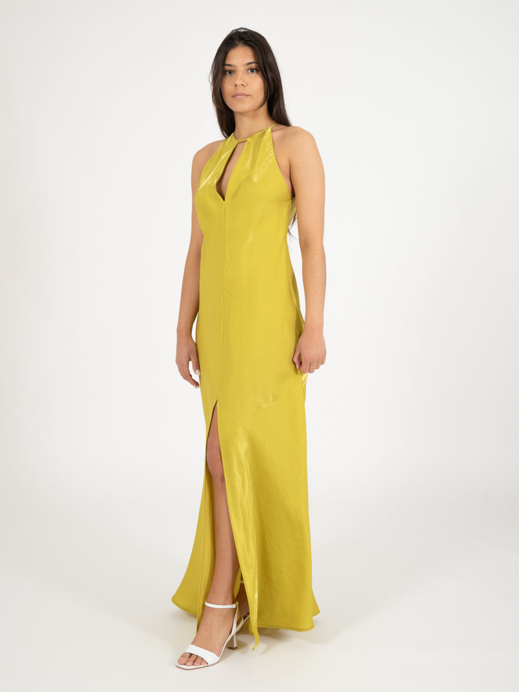 Long dress with citron slit