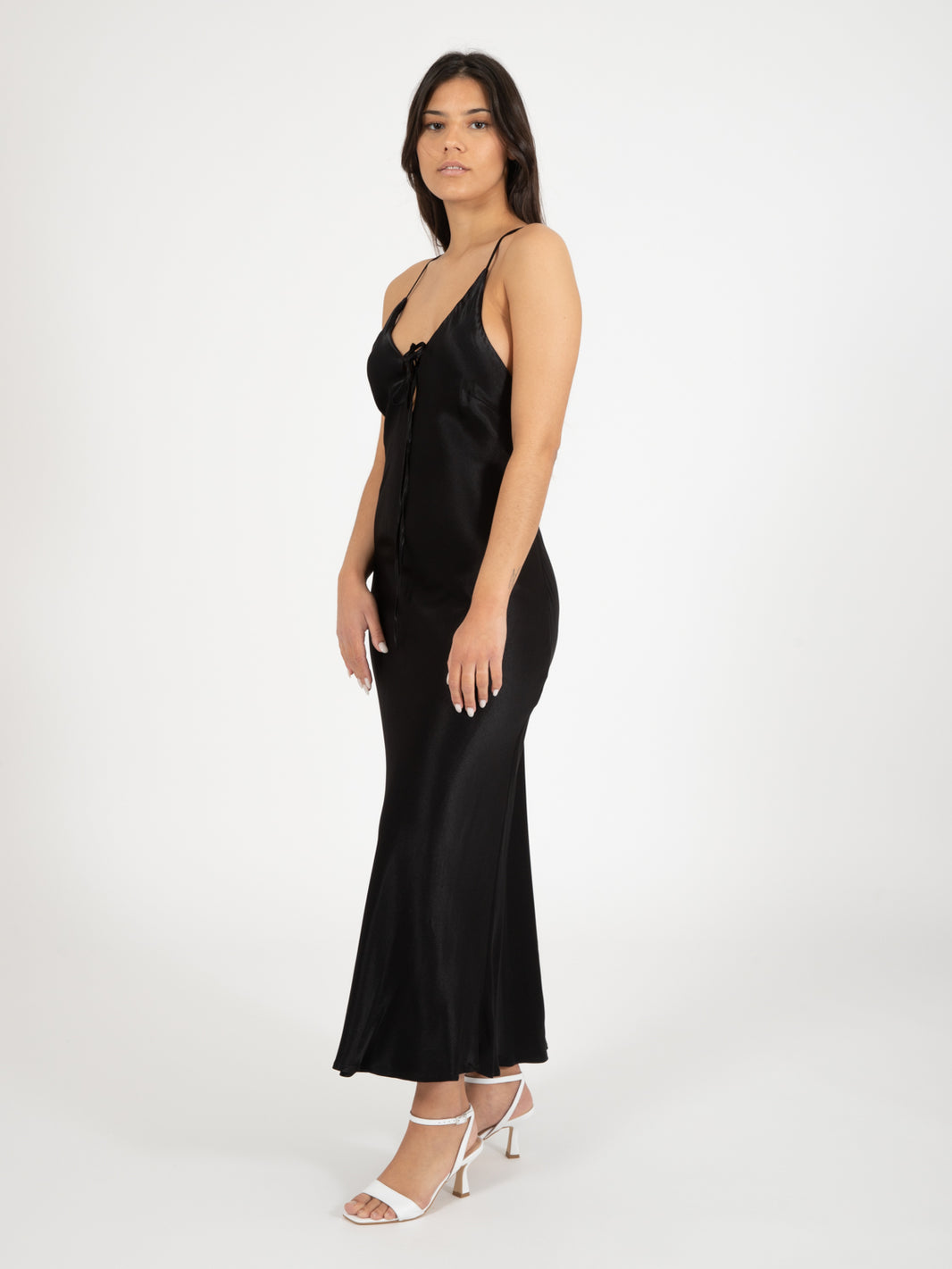 Black woven long dress