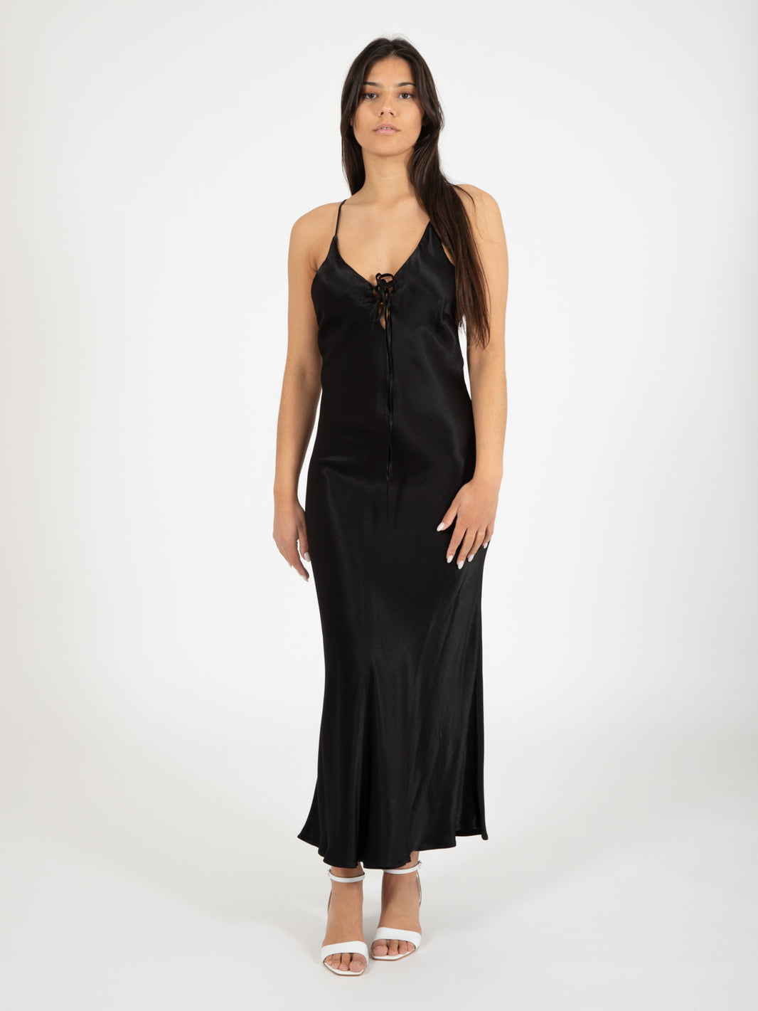 Black woven long dress