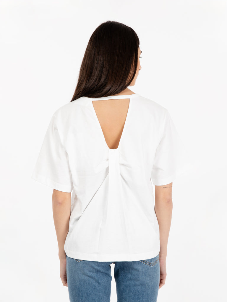 SOLOTRE - T-shirt dettaglio cut-out sul retro bianco