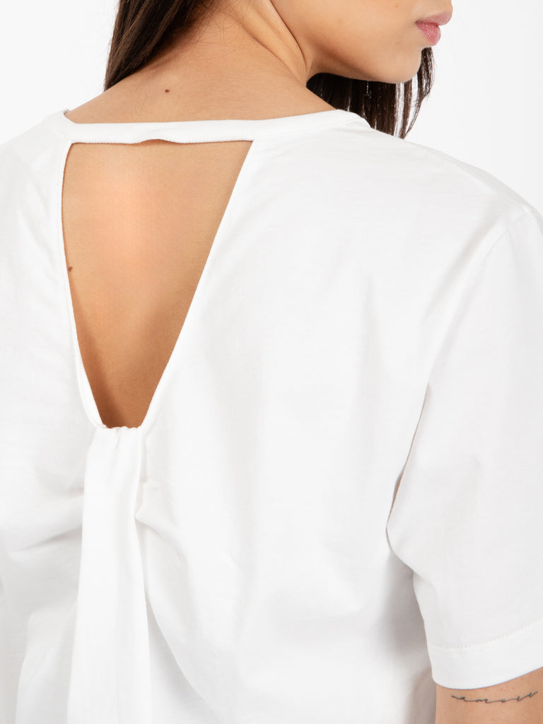 SOLOTRE - T-shirt dettaglio cut-out sul retro bianco