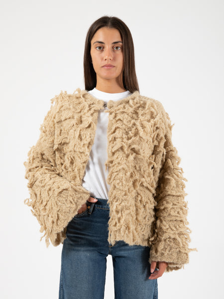 Cardigan bouclè vaniglia