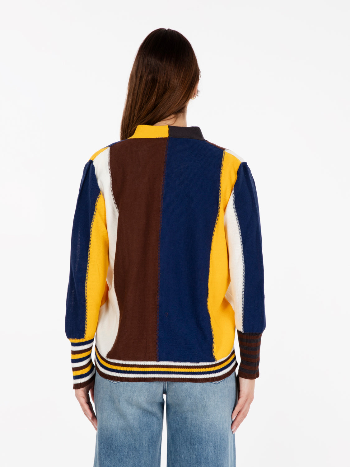 Cardigan in cotone bruciato / multicolor
