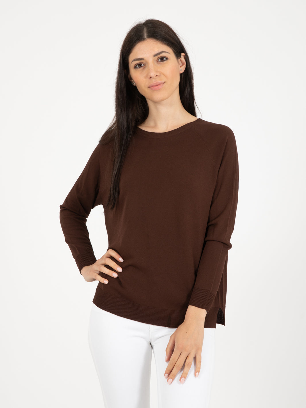 Cocoa viscose blend sweater