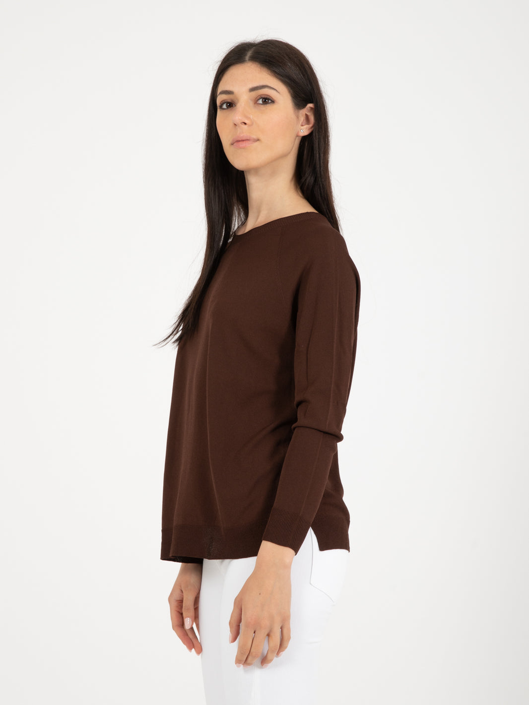 Cocoa viscose blend sweater