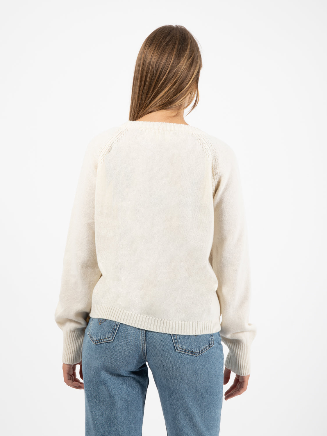 Basic round neck sweater cream