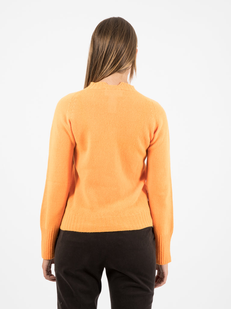 SOLOTRE - Maglione girocollo lana e cashmere orange