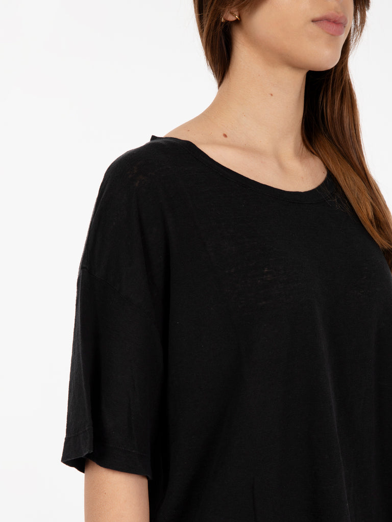 SOLOTRE - T-shirt over lino nero