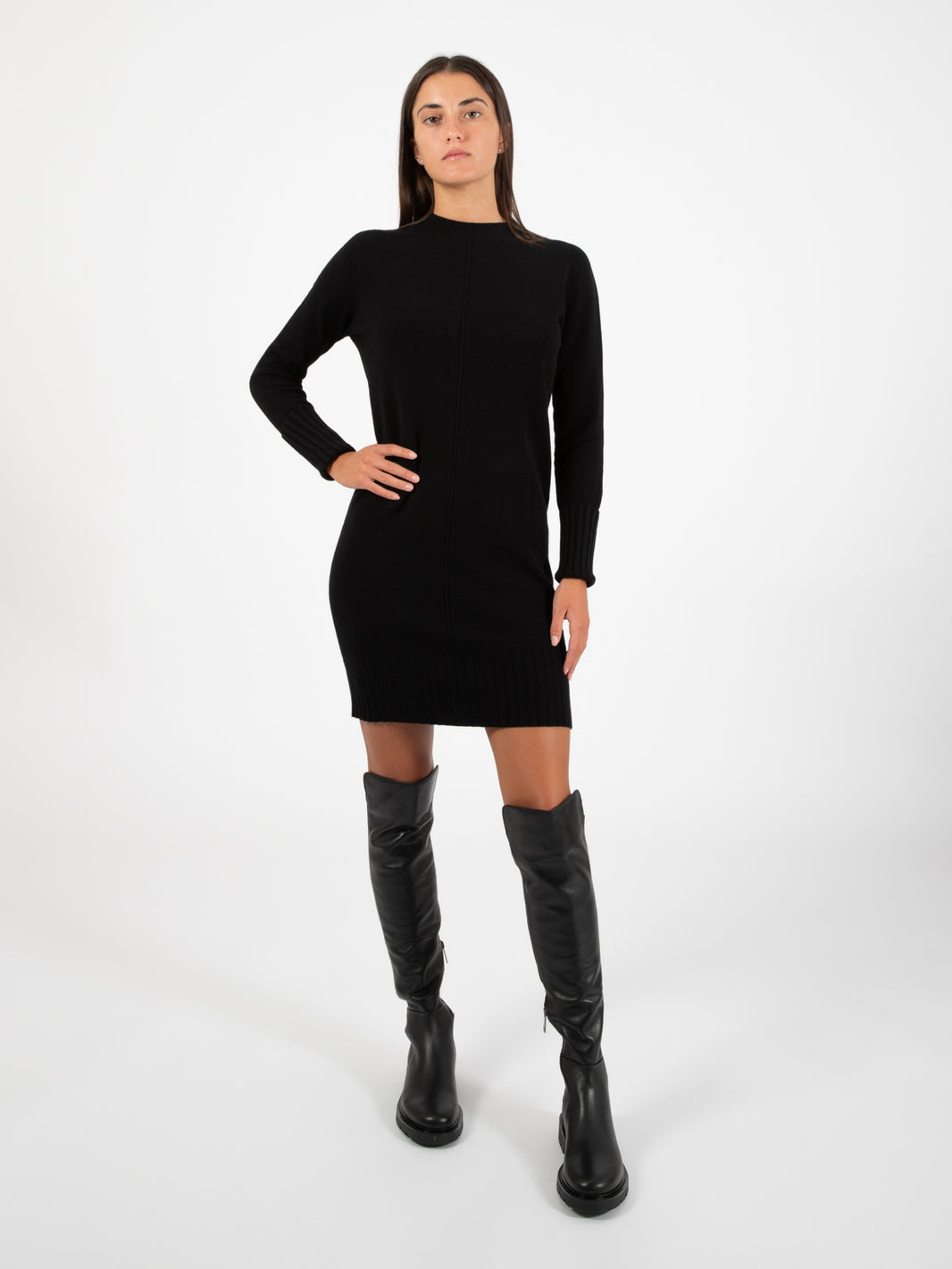 Black Midi Knit Dress