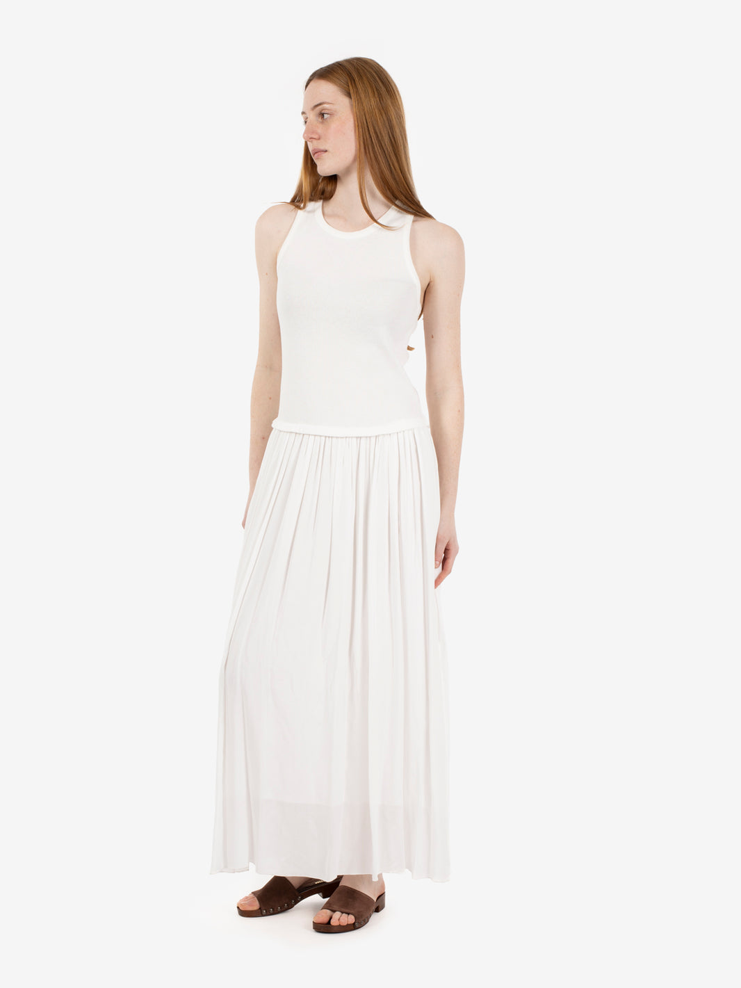 Long white cotton dress