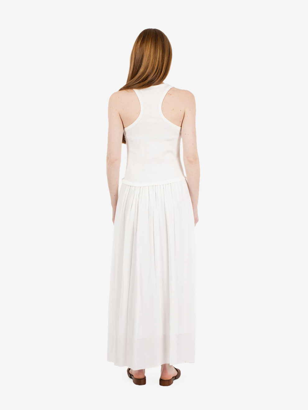 Long white cotton dress