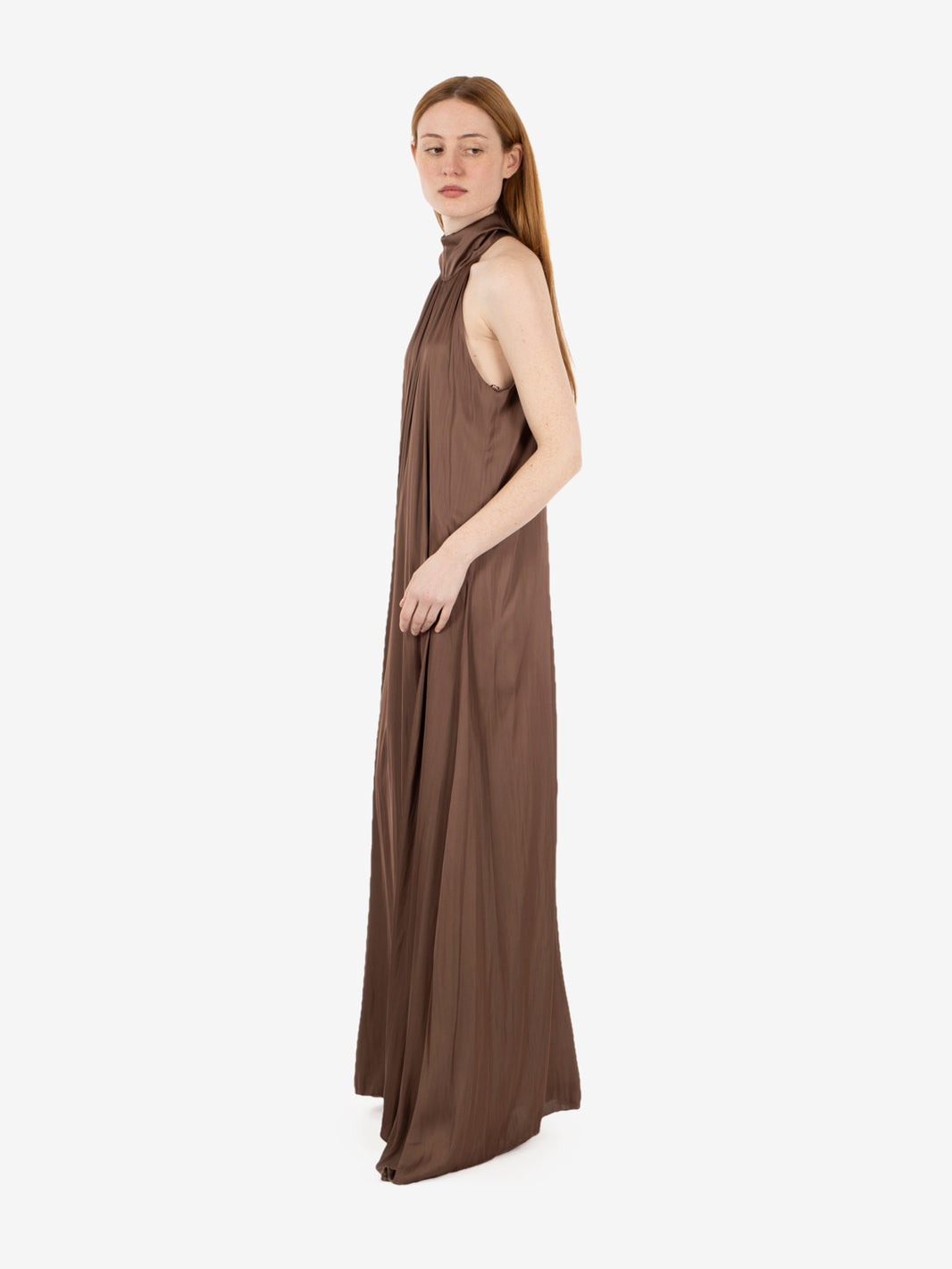 Chocolate halter neck maxi dress
