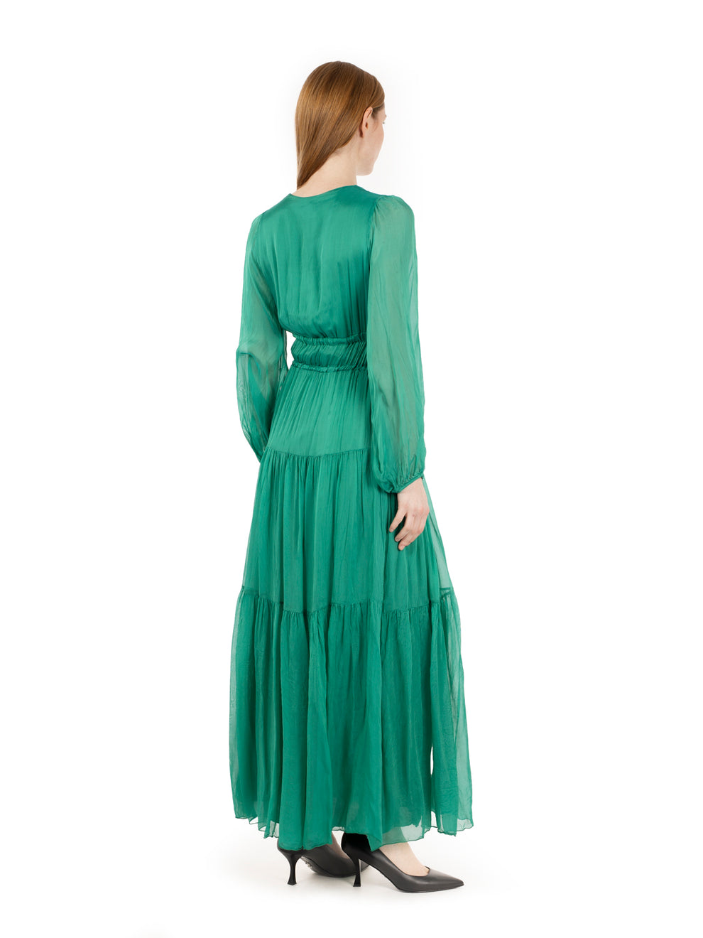 Emerald empire line maxi dress