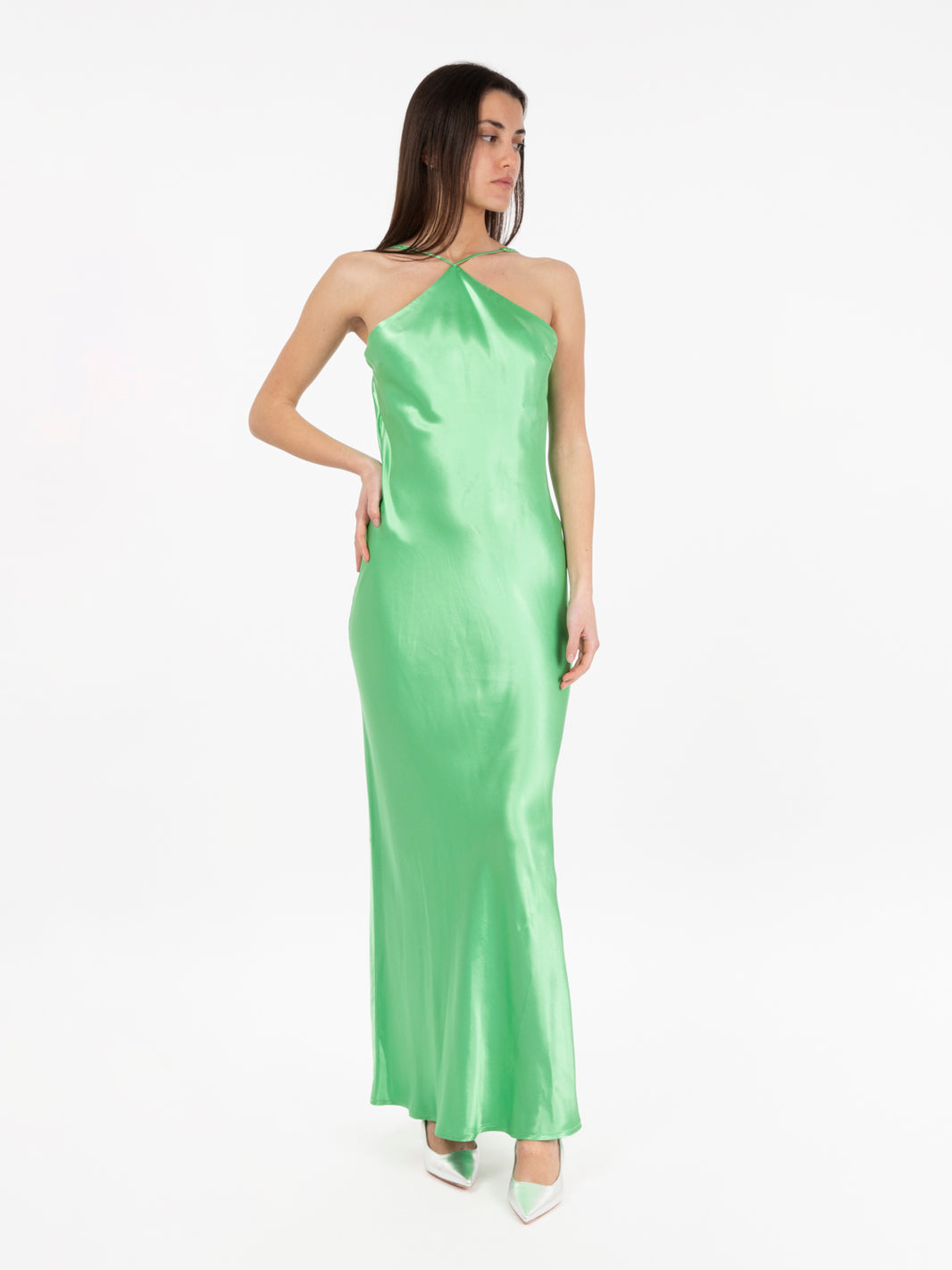 Long mint viscose dress