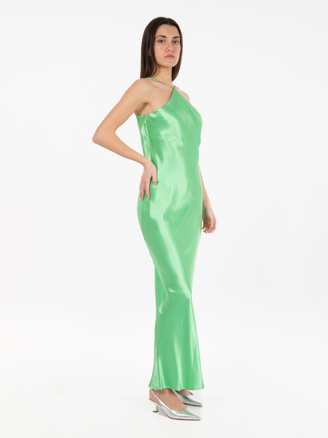 Long mint viscose dress