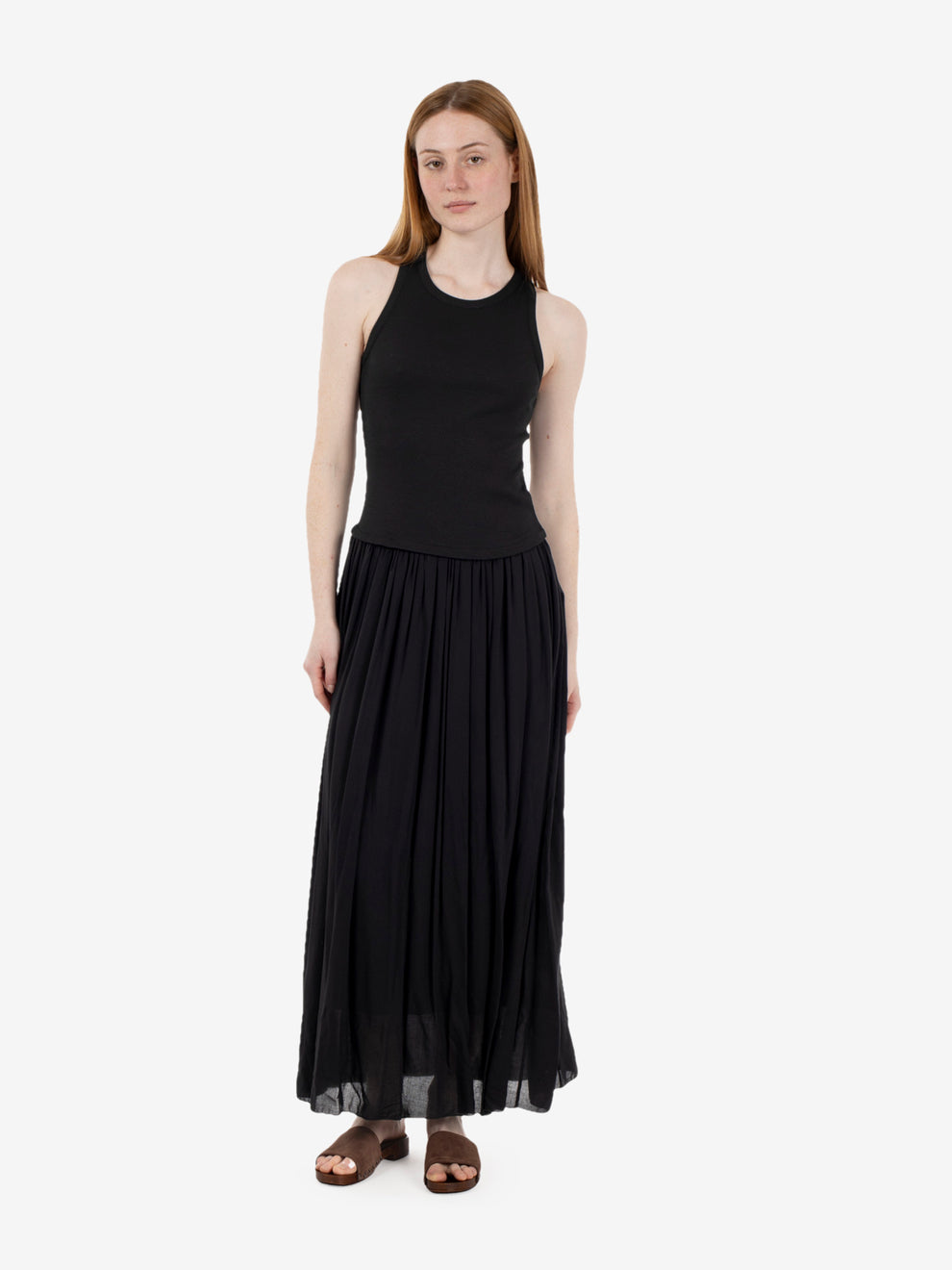 Long black cotton dress