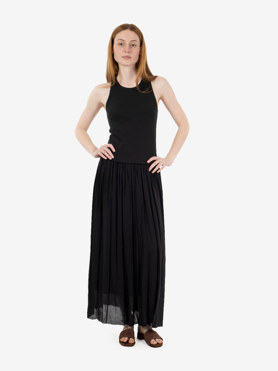 Long black cotton dress