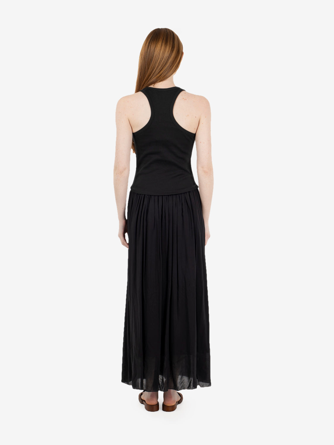 Long black cotton dress