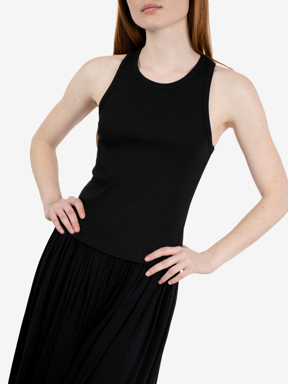 Long black cotton dress