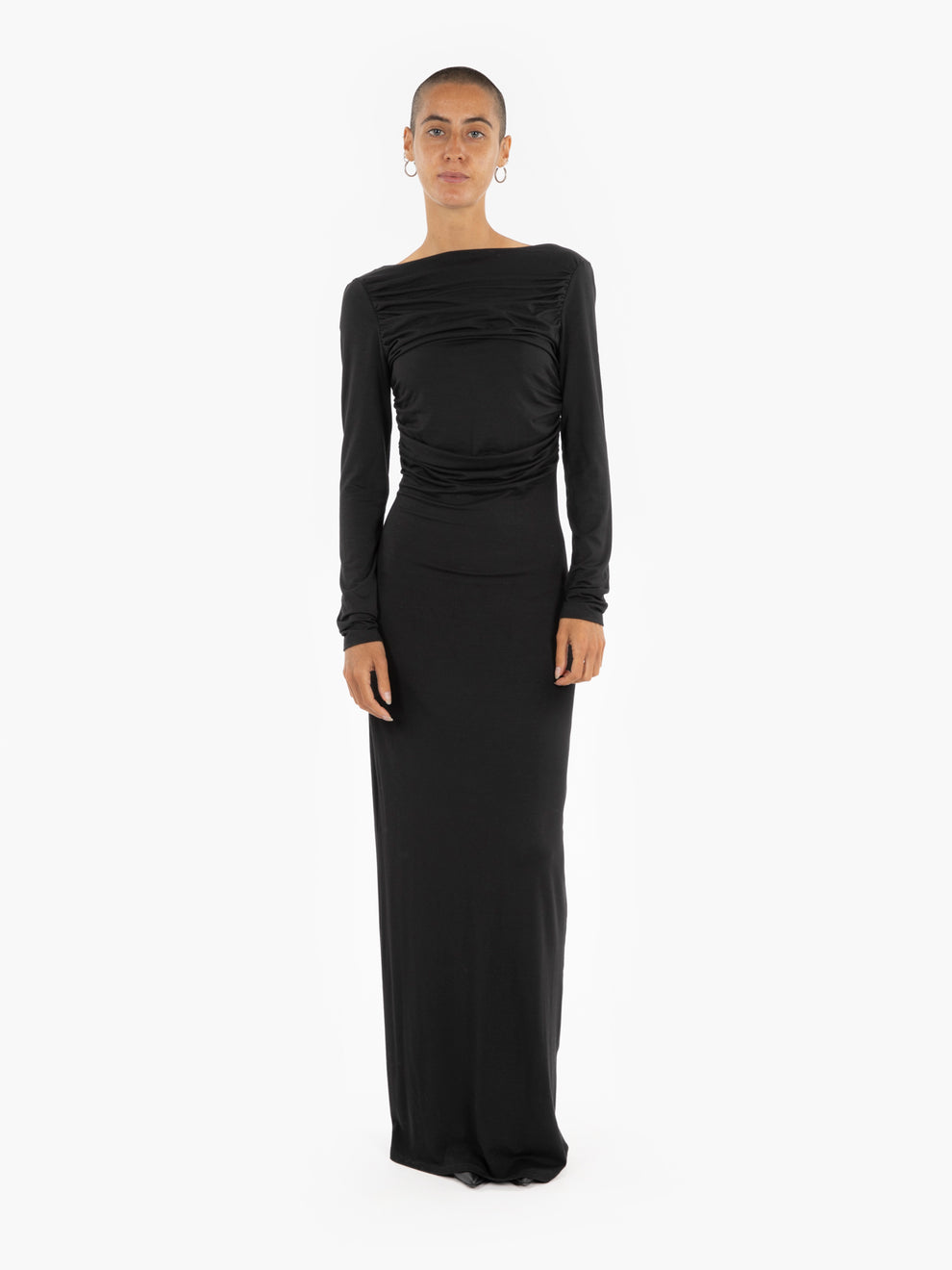 Long black stretch dress