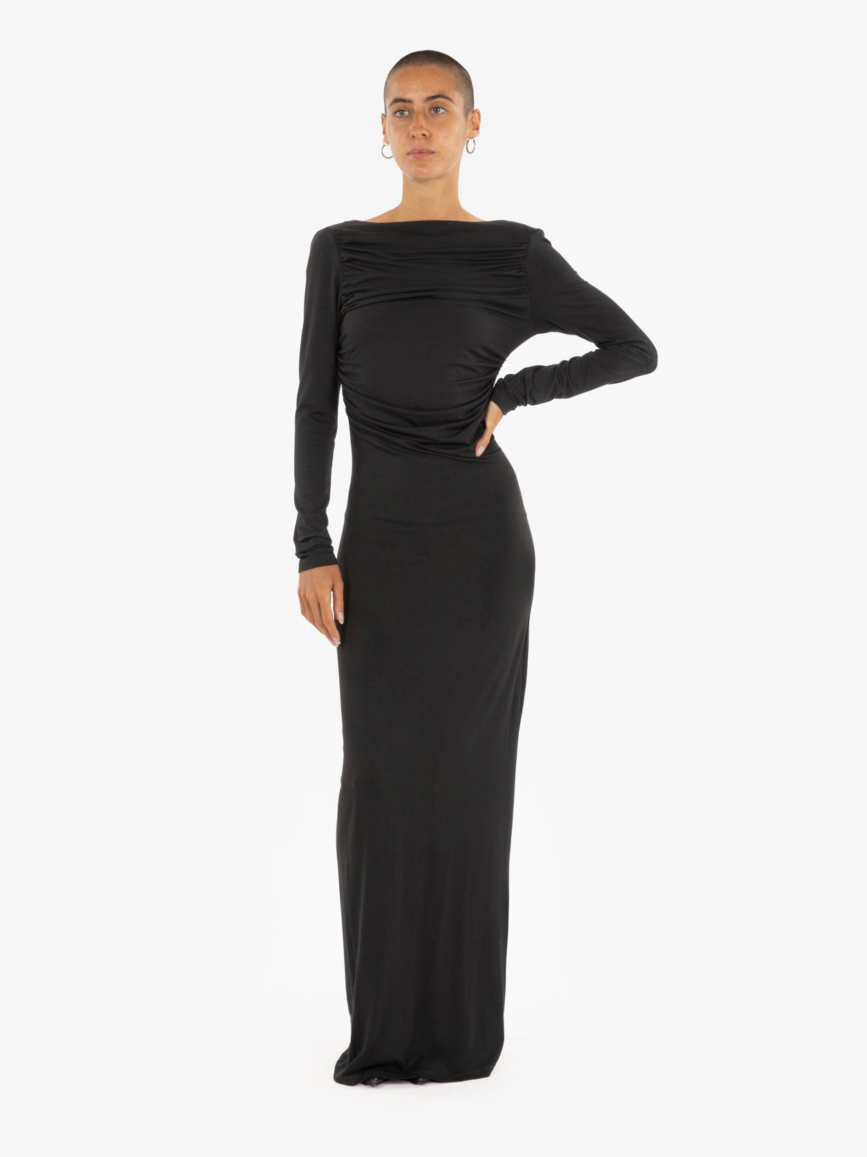 Long black stretch dress