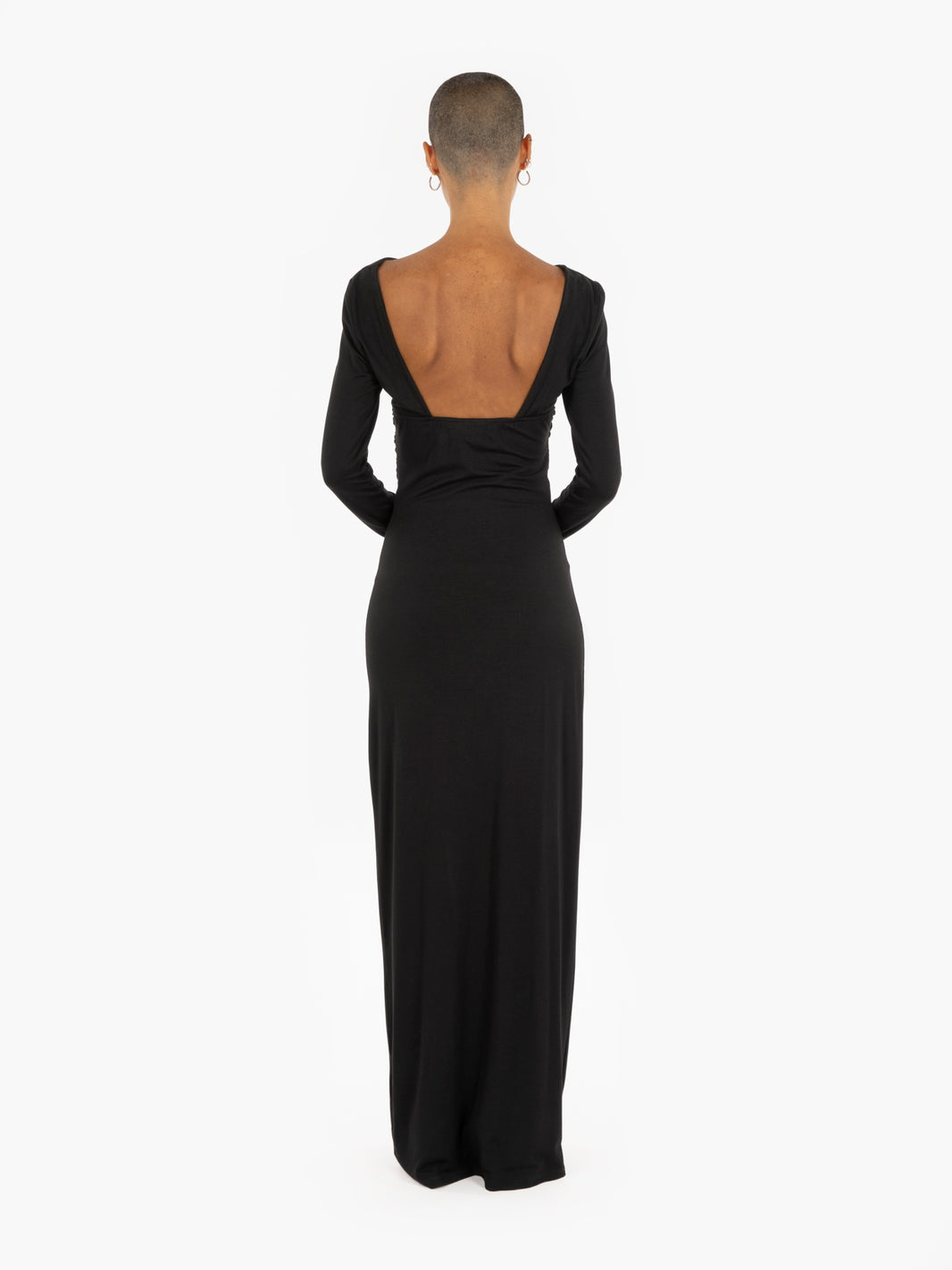 Abito lungo stretch nero