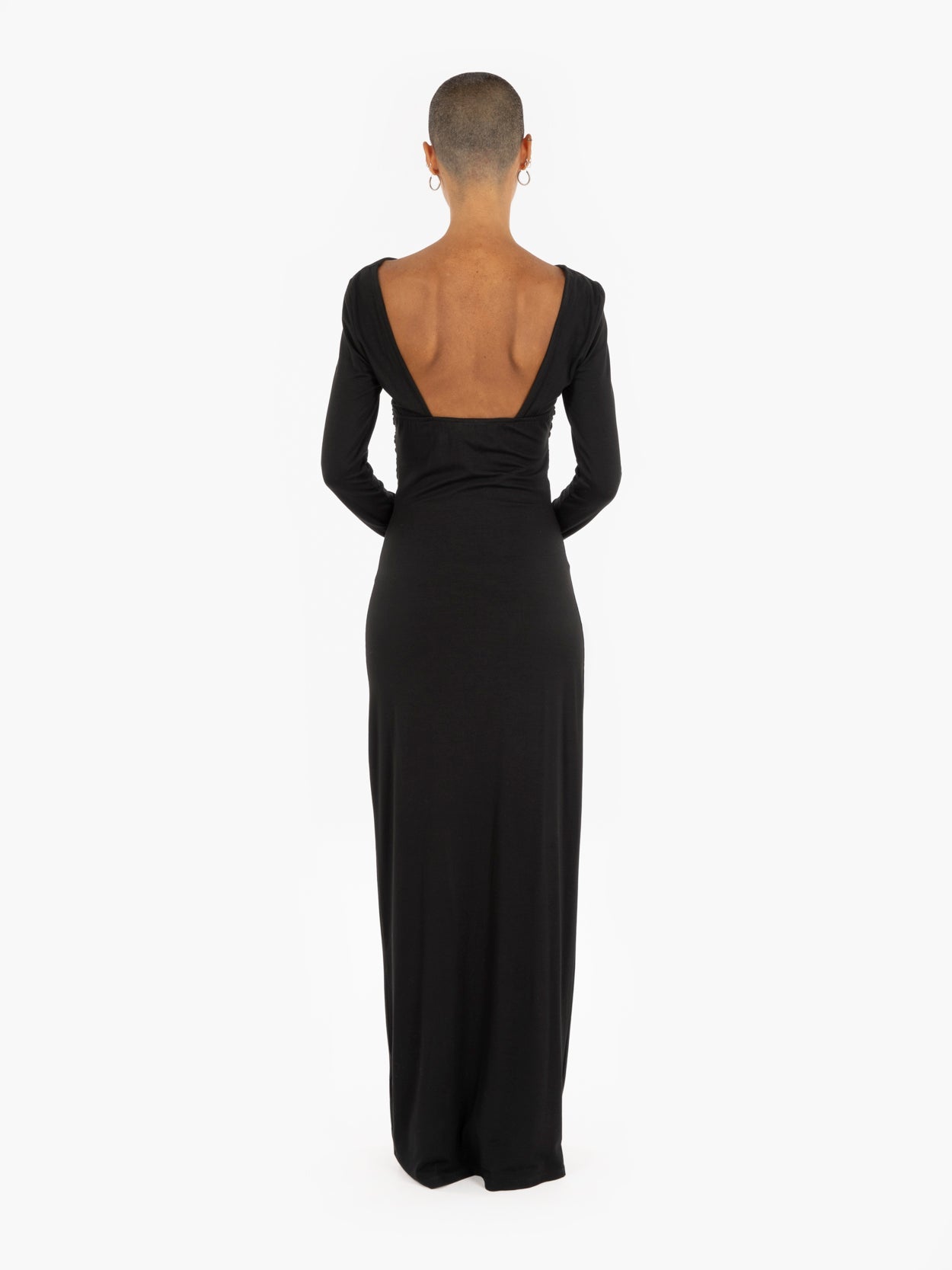 Long black stretch dress